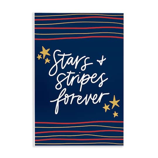 Stupell Industries Stars Stripes Forever Americana Independence Day Wall Plaque Art